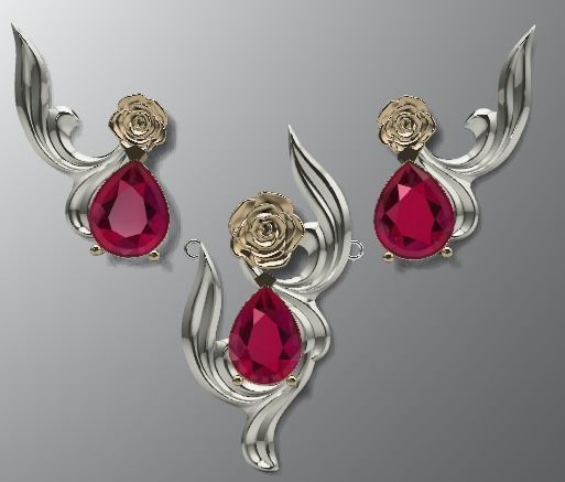 rose flower set 3D print model_26