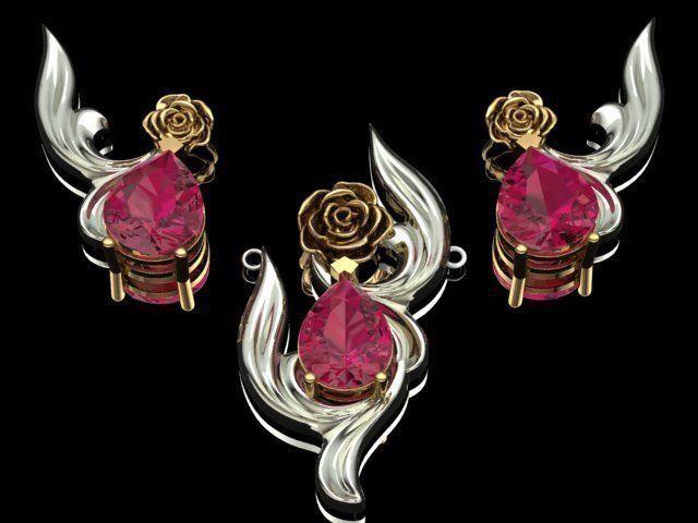 rose flower set 3D print model_15