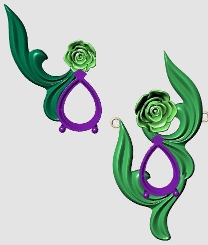 rose flower set 3D print model_32