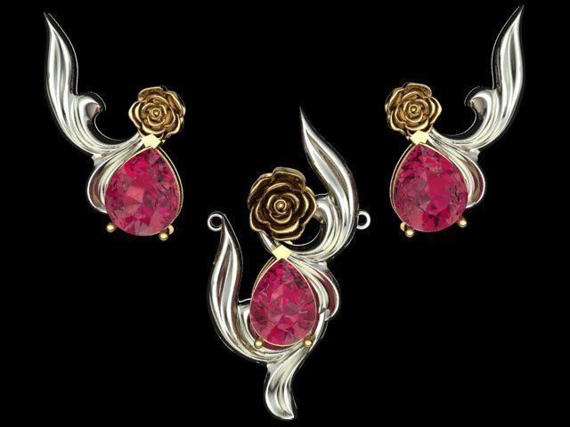 rose flower set 3D print model_5