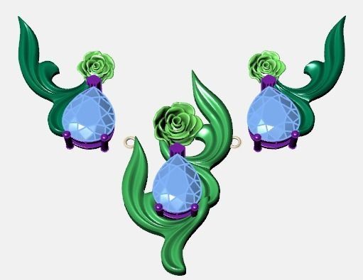 rose flower set 3D print model_30