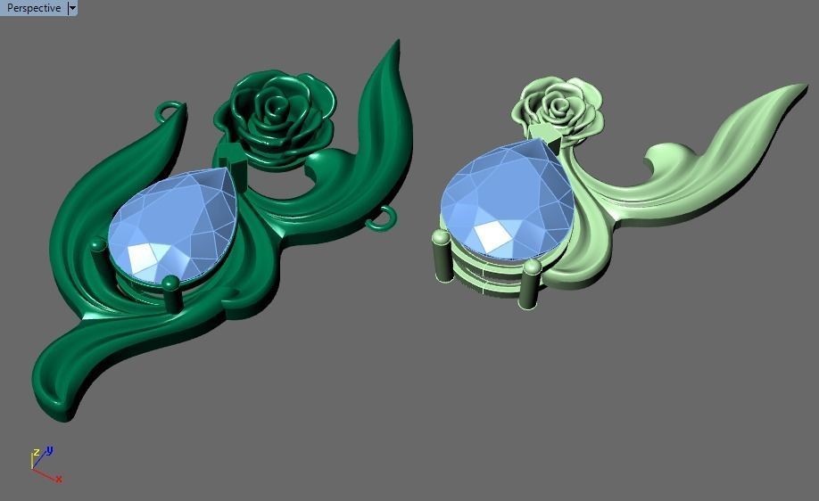 rose flower set 3D print model_18