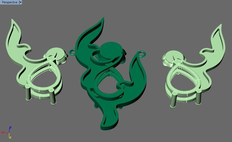rose flower set 3D print model_10