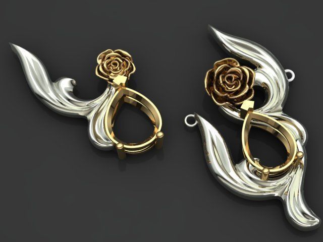 rose flower set 3D print model_33