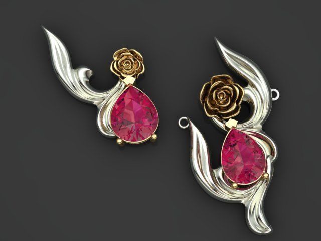 rose flower set 3D print model_31