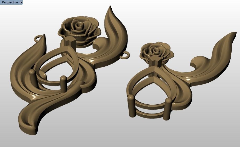 rose flower set 3D print model_16