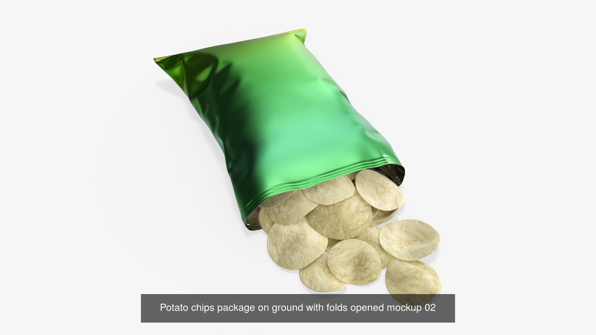 Potato chips in bowl and package 3D Model Collection_2