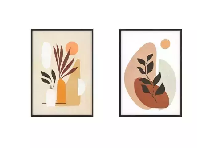 Frames two abstract framed prints Free 3D model