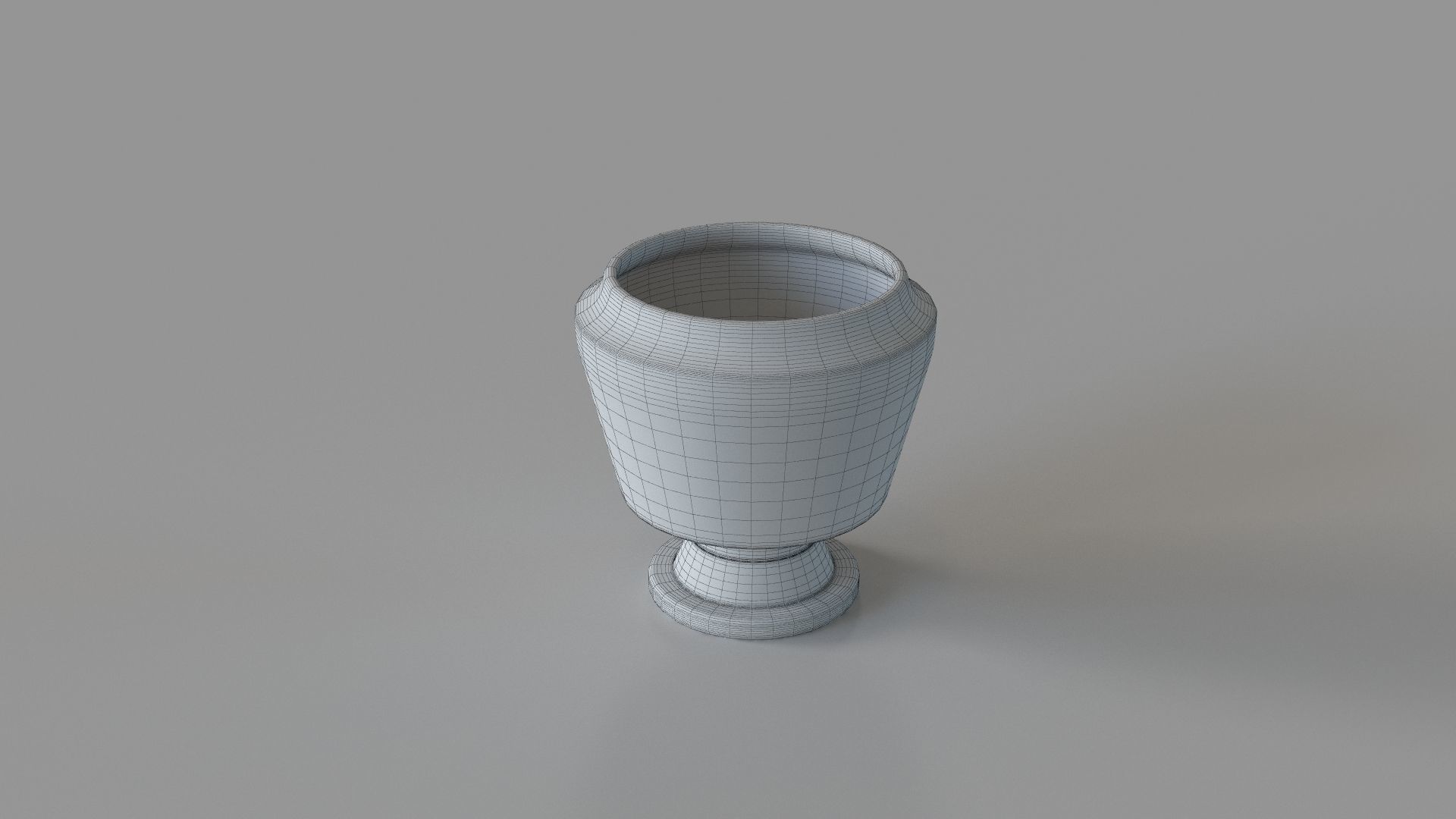 Grail Brass Footed Vase Planter 3D model_1