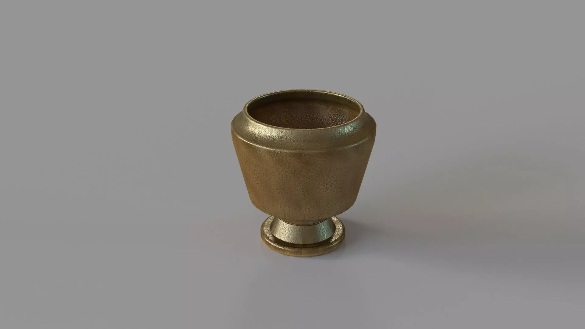Grail Brass Footed Vase Planter 3D model_0