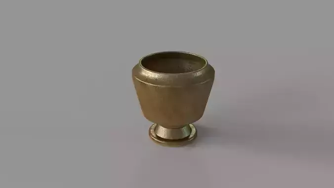 Grail Brass Footed Vase Planter 3D model
