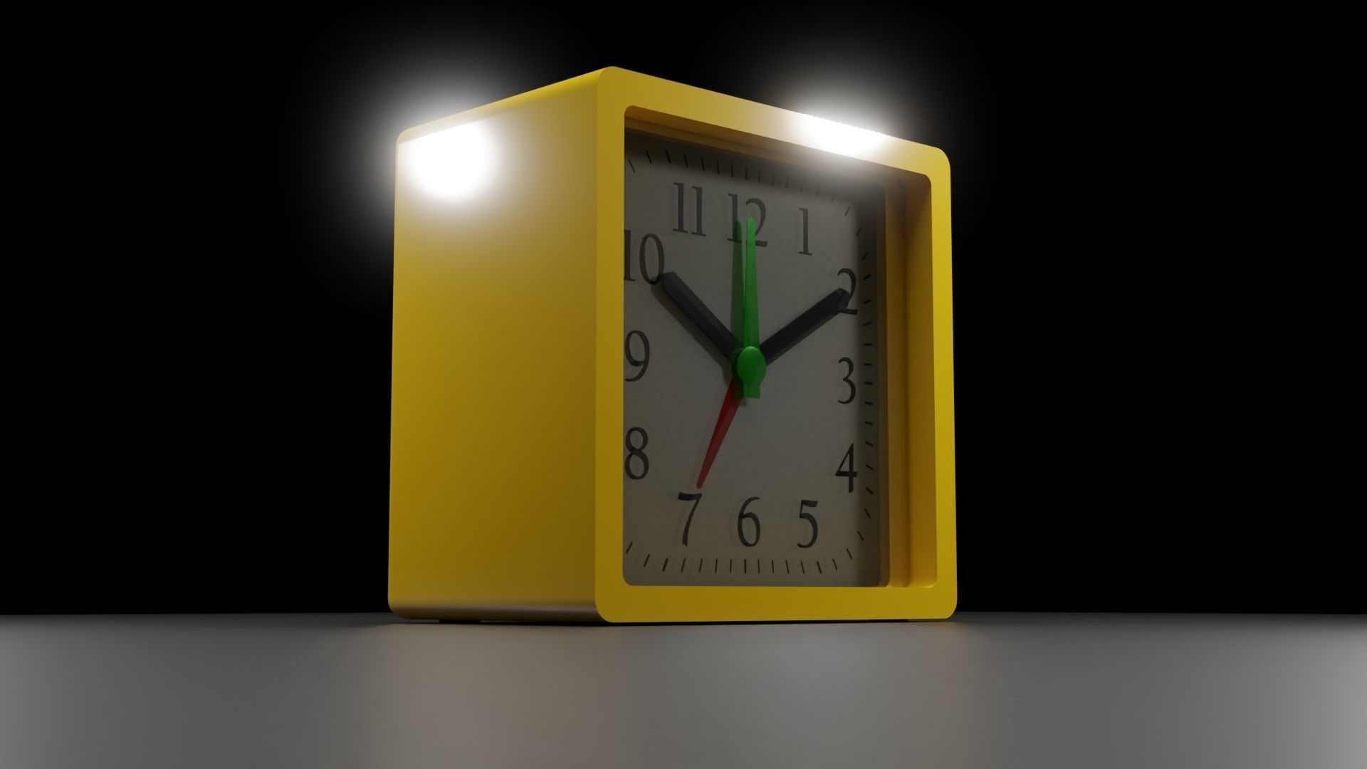 Old plastic alarm clock 3D model 3D model_2