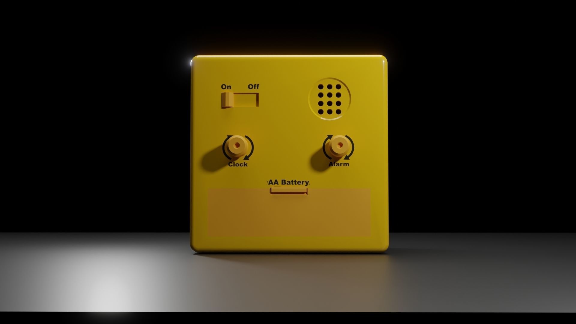 Old plastic alarm clock 3D model 3D model_3