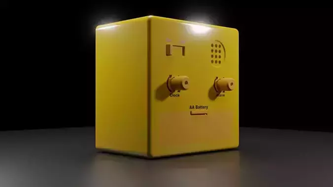 Old plastic alarm clock 3D model 3D model