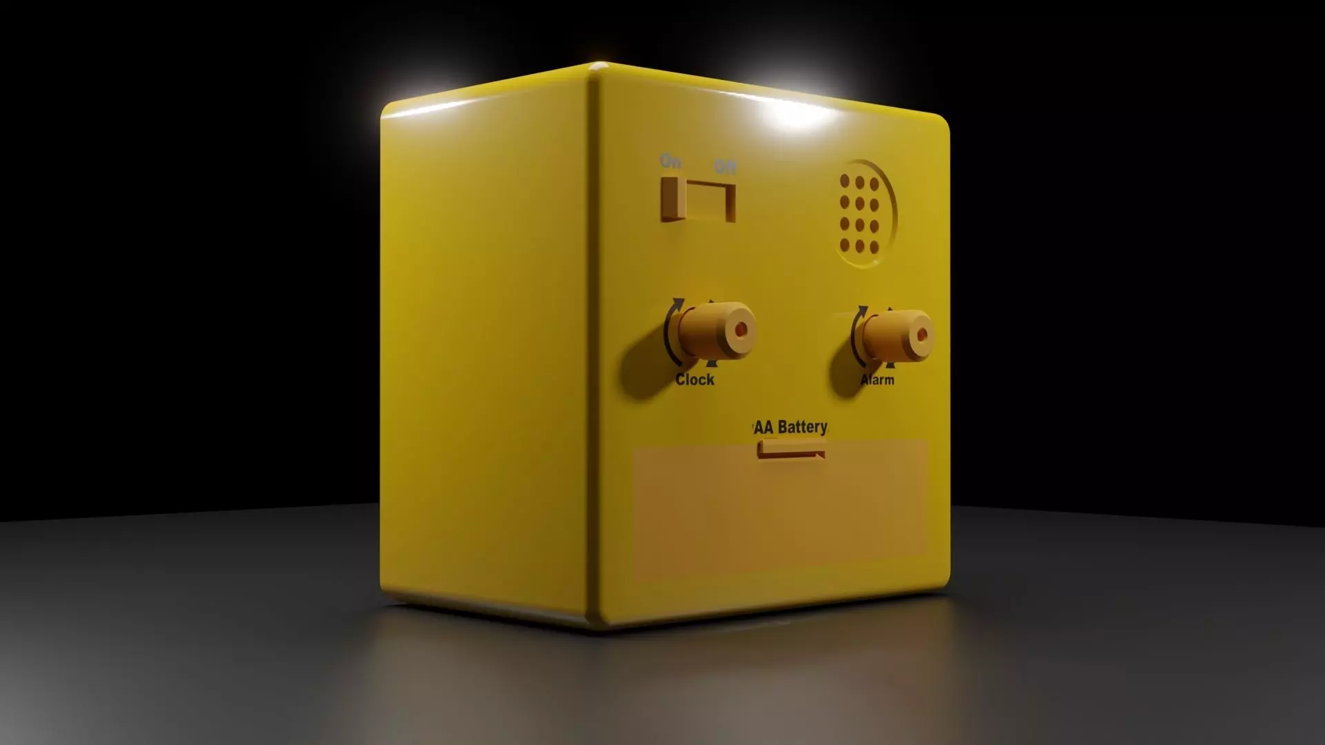 Old plastic alarm clock 3D model 3D model_0