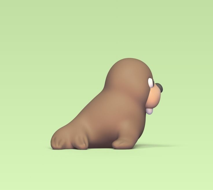 Cute Walrus 3D print model_1