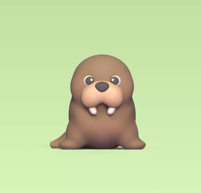Cute Walrus 3D print model_0