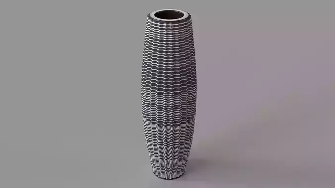 Carved Ceramic Vases Medium 3D model