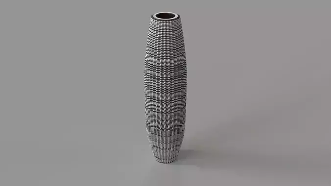 Carved Ceramic Vases Tall 3D model