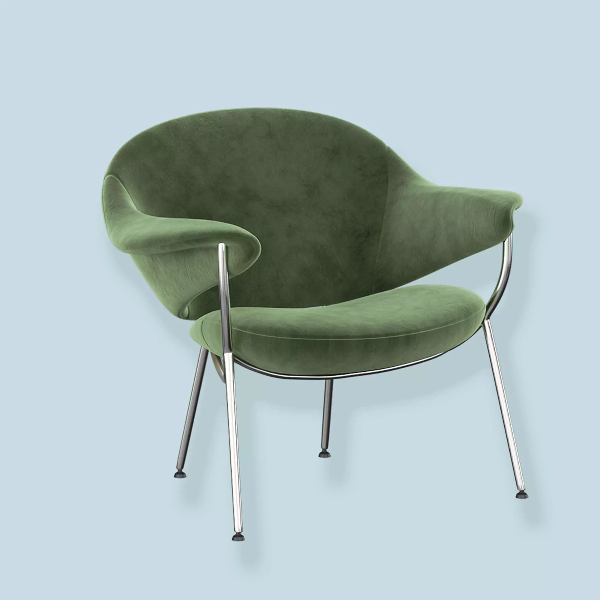 Murano lounge chair - velvet 3D model