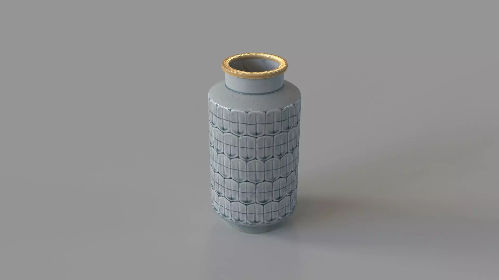 Ceramic Decorative Vase Medium Gray 3D model_0