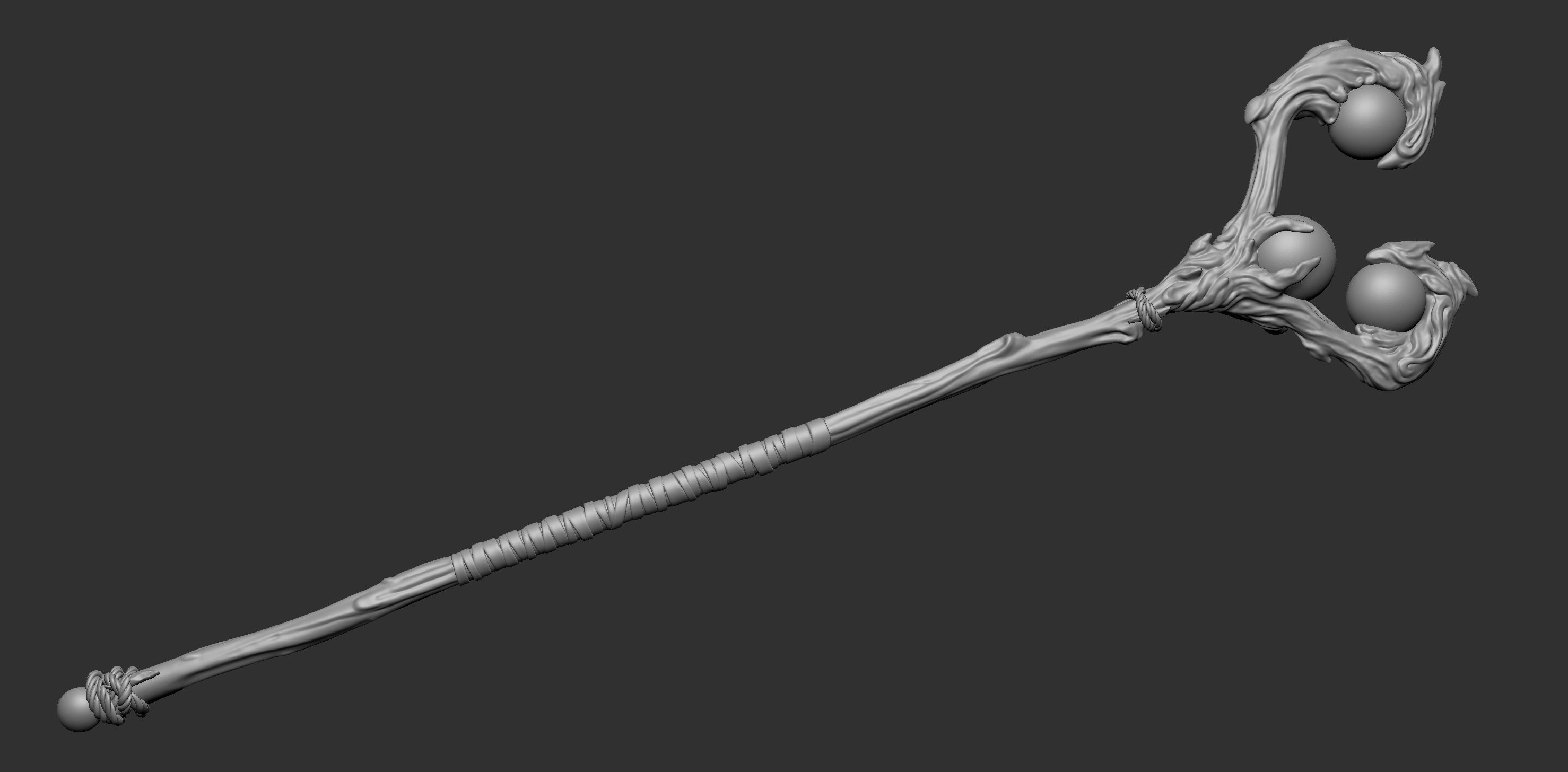 Wizard statue of holding staff Free 3D print model_17