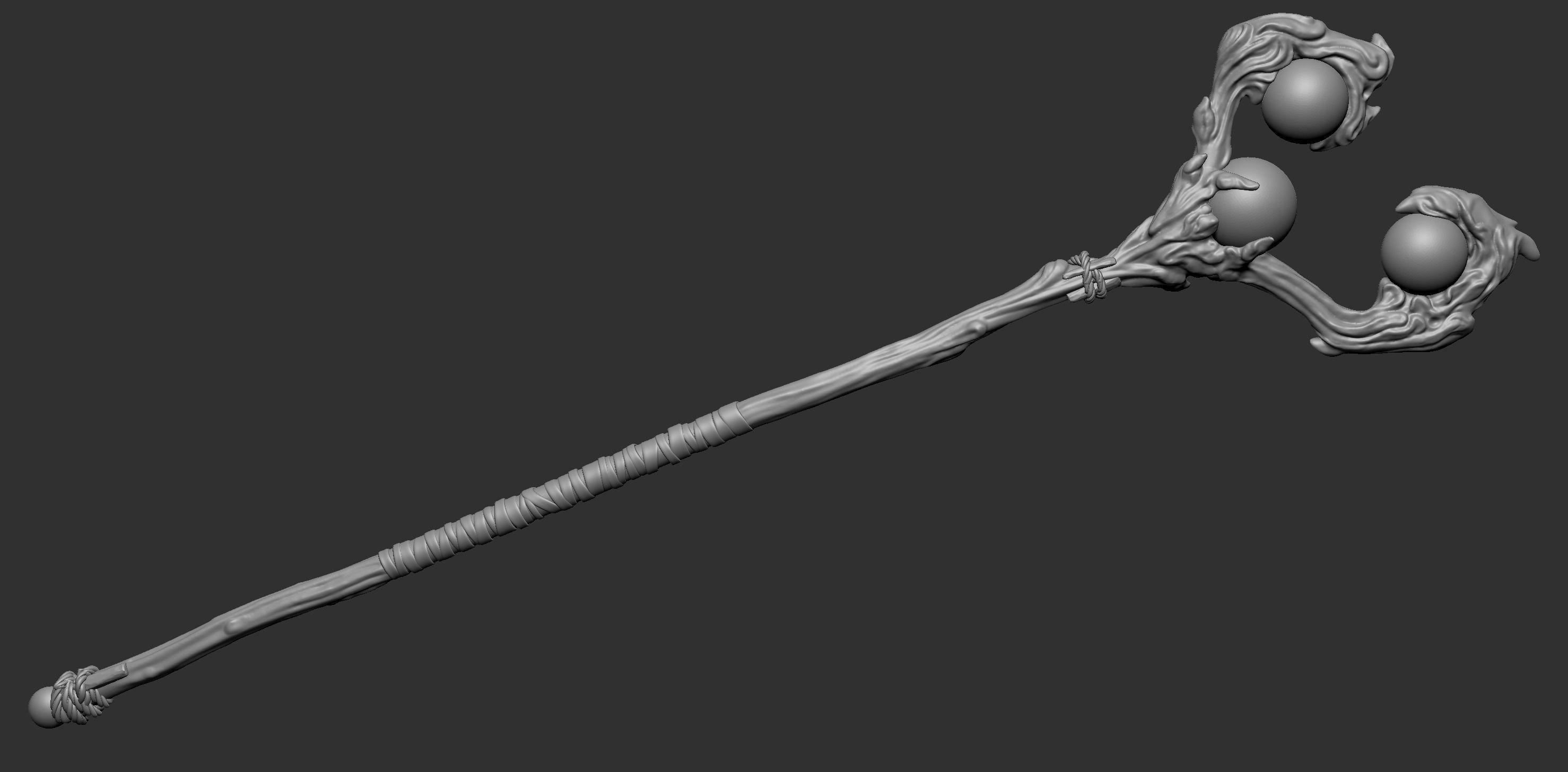 Wizard statue of holding staff Free 3D print model_16