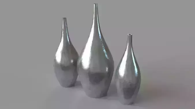 Rajata Vases Set Of 3 Silver