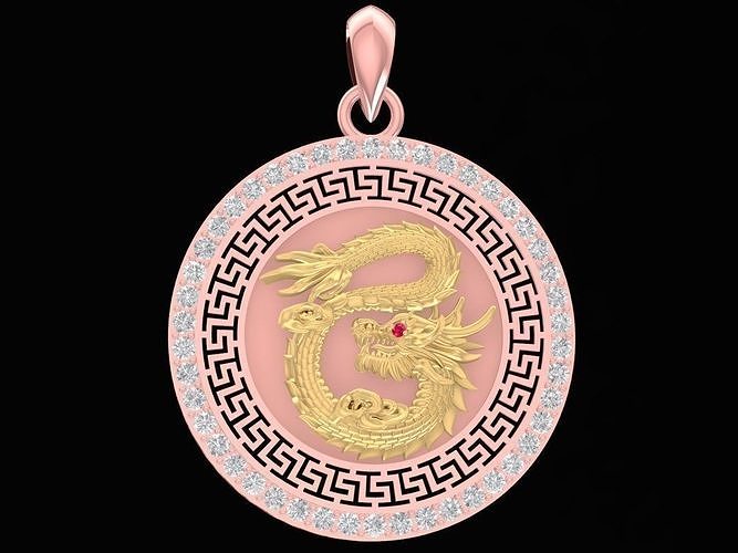 Luxury Asian Dragon Pendant 2929 3D print model