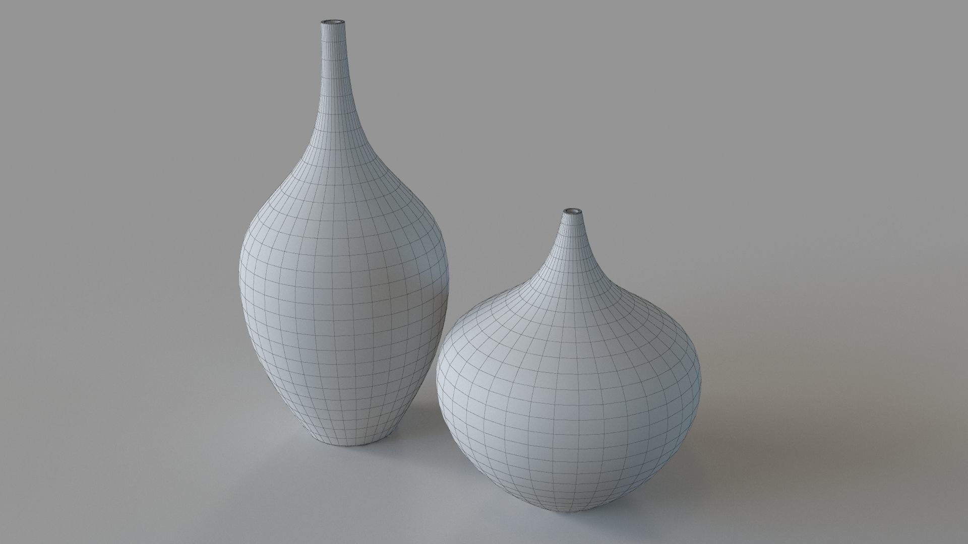 Carla Vases Set Of 2 Teal White 3D model_1