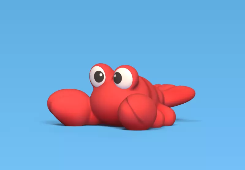 Cute Lobster 3D print model_0