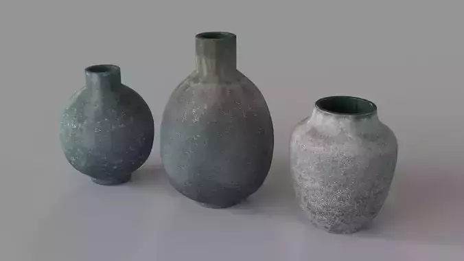 Mercede Weathered Vases Set Of 3 Blue Green