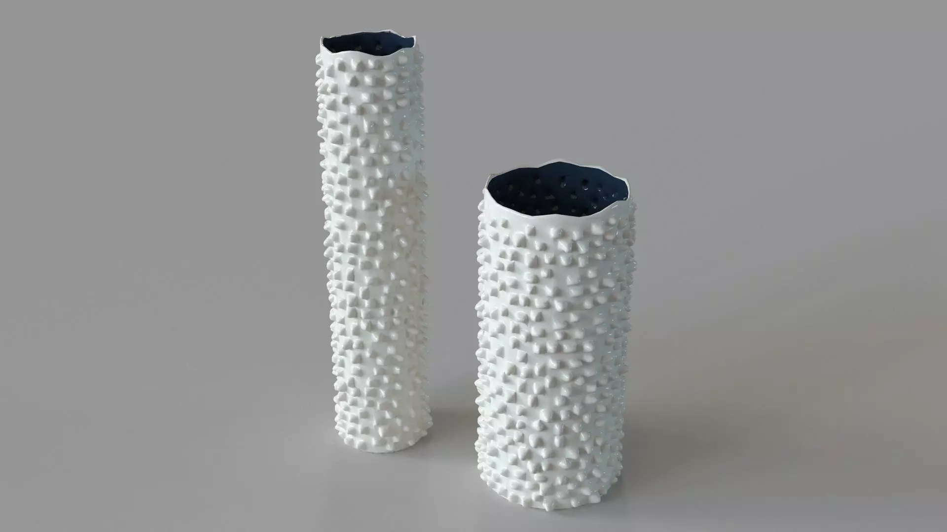 Ciji Vases Set 2 White 3D model_0