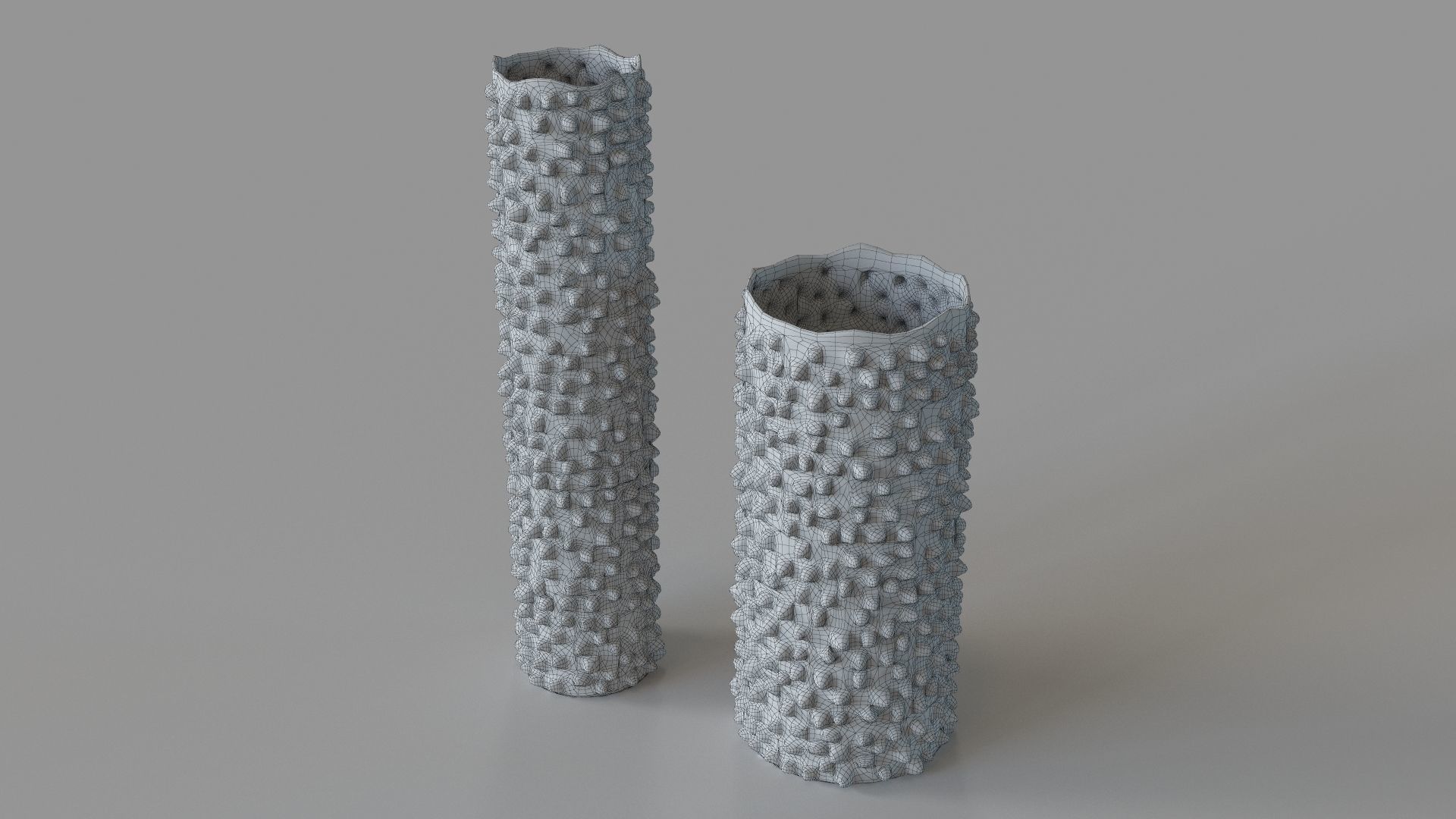 Ciji Vases Set 2 White 3D model_1