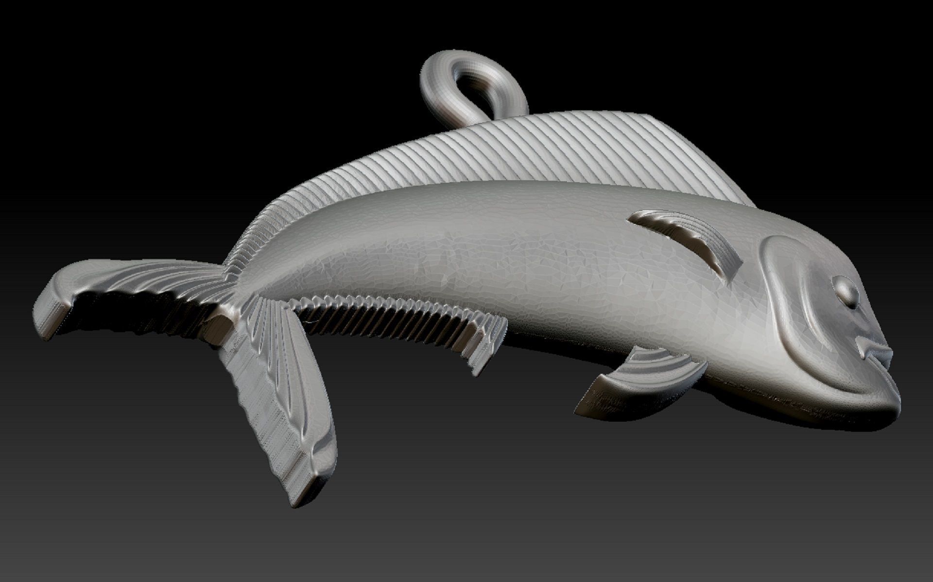 pendant mahi-mahi fish two options 3D print model_3