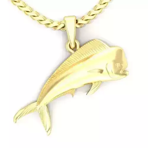  pendant mahi-mahi fish two options 3D print model