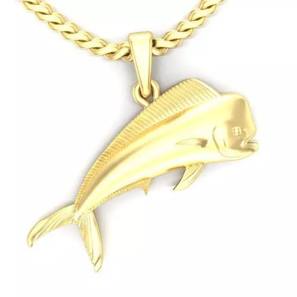 pendant mahi-mahi fish two options 3D print model_0