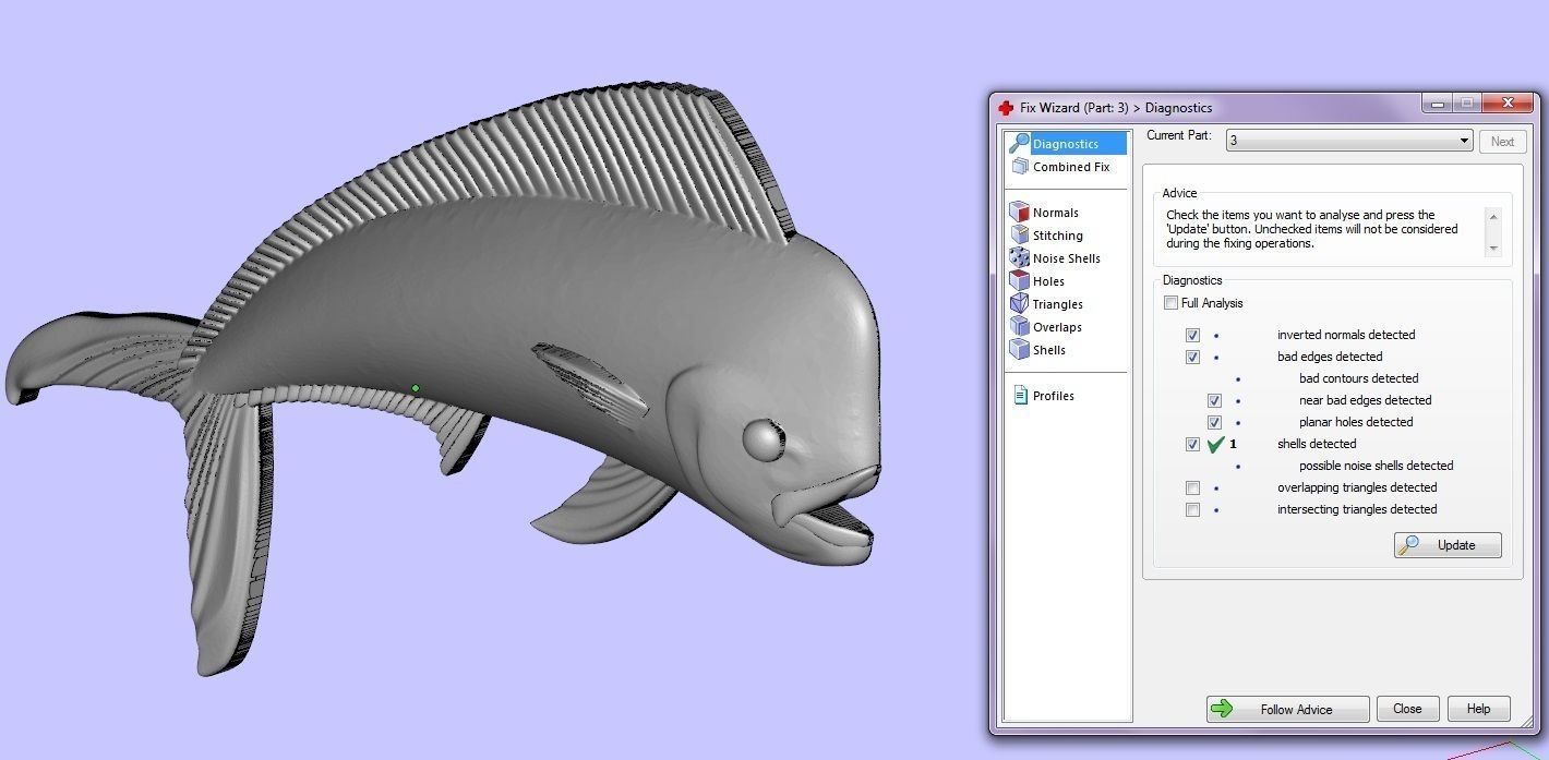 pendant mahi-mahi fish two options 3D print model_6