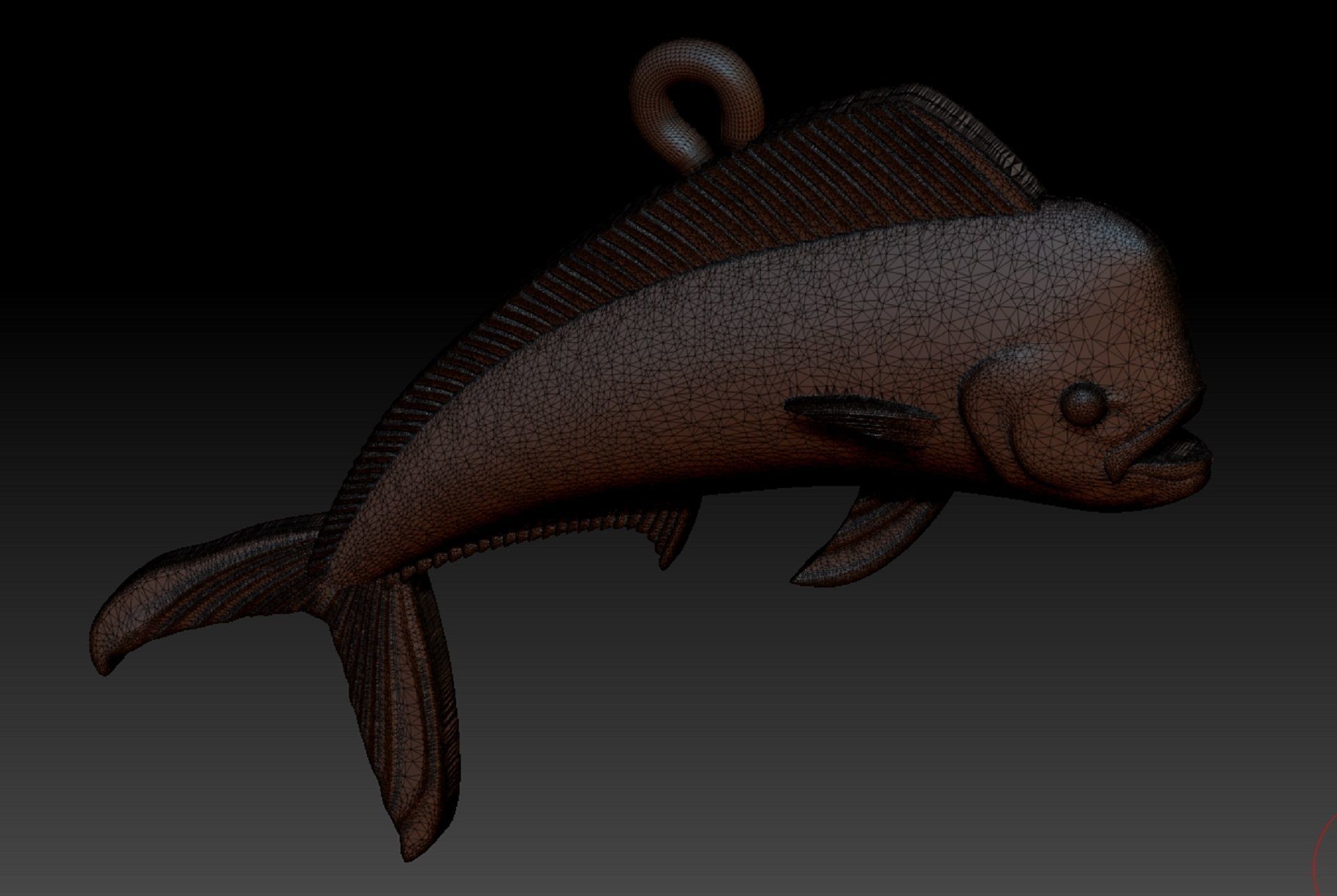 pendant mahi-mahi fish two options 3D print model_4
