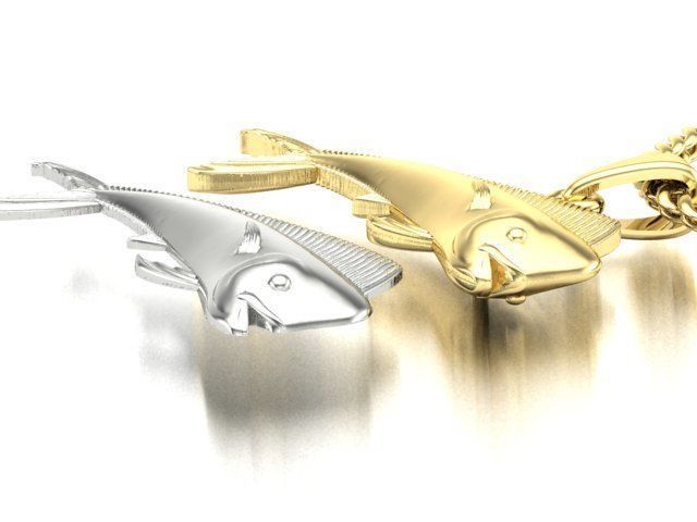 pendant mahi-mahi fish two options 3D print model_1