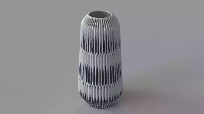 Piega Large Blue And White Vase