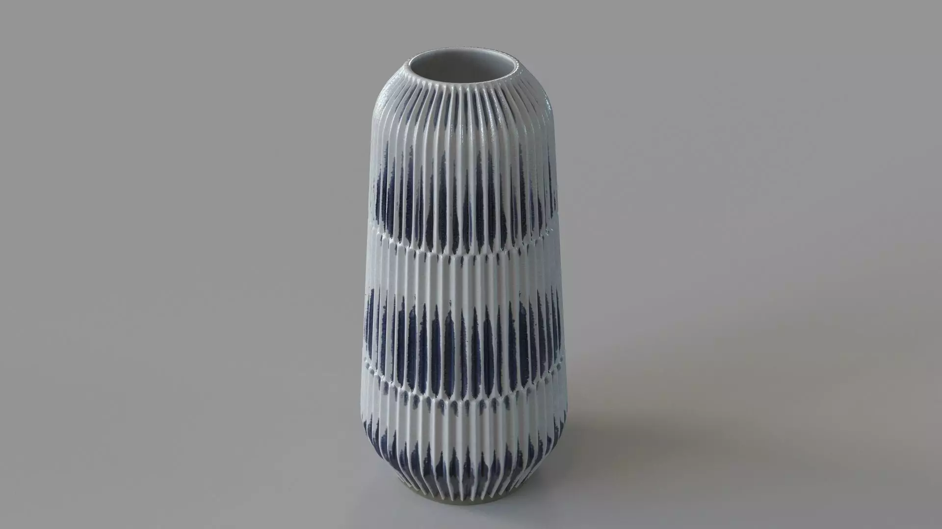 Piega Large Blue And White Vase 3D model_0