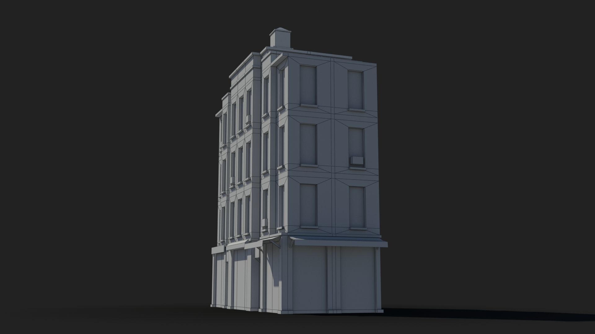 Apartment Building x6 Low-poly 3D model_9