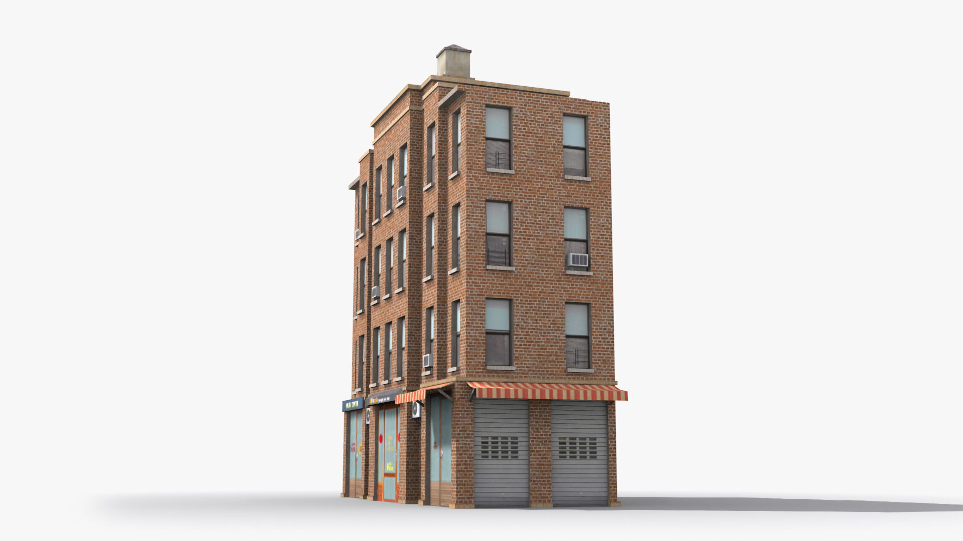 Apartment Building x6 Low-poly 3D model_3