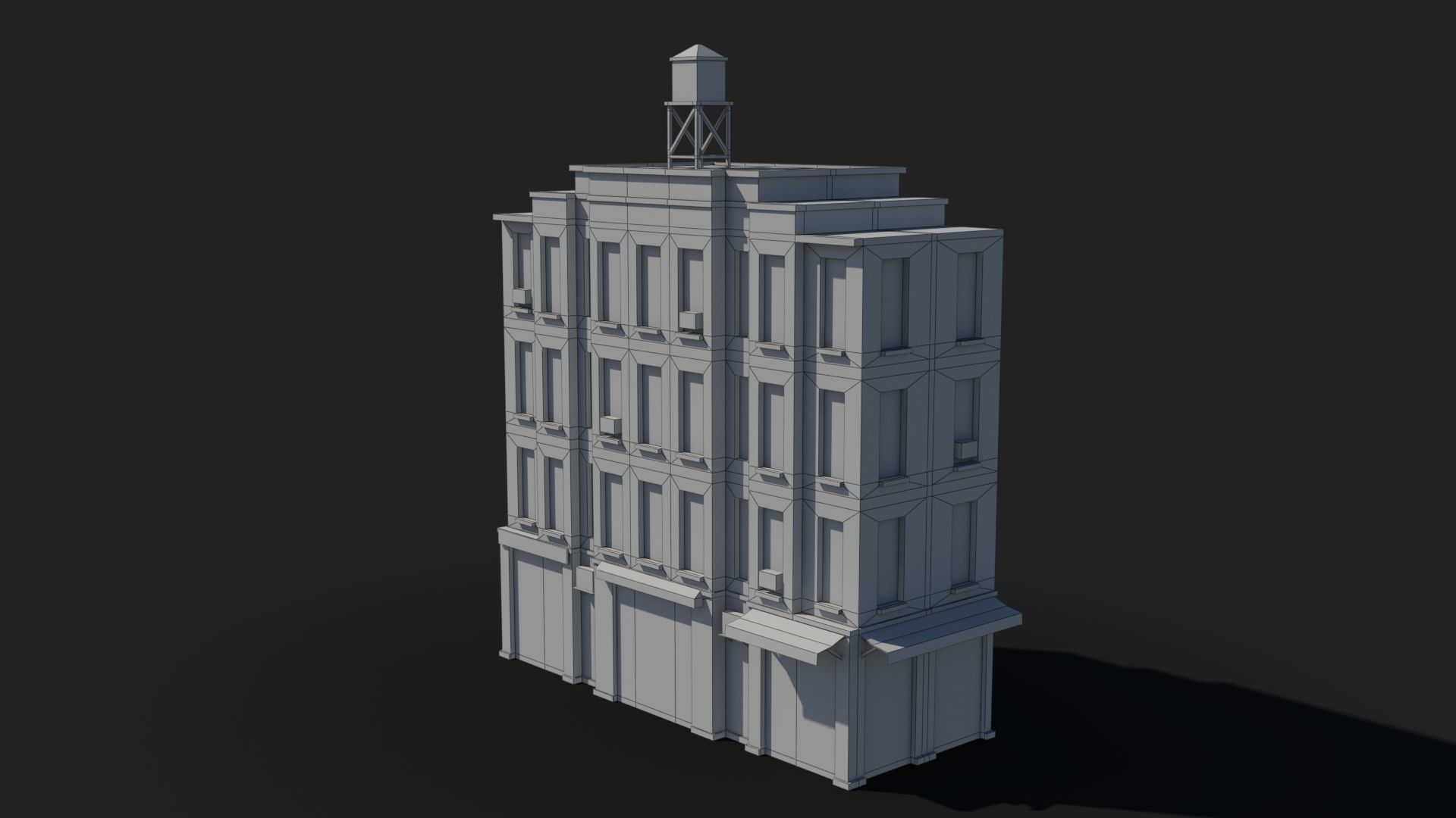 Apartment Building x6 Low-poly 3D model_10