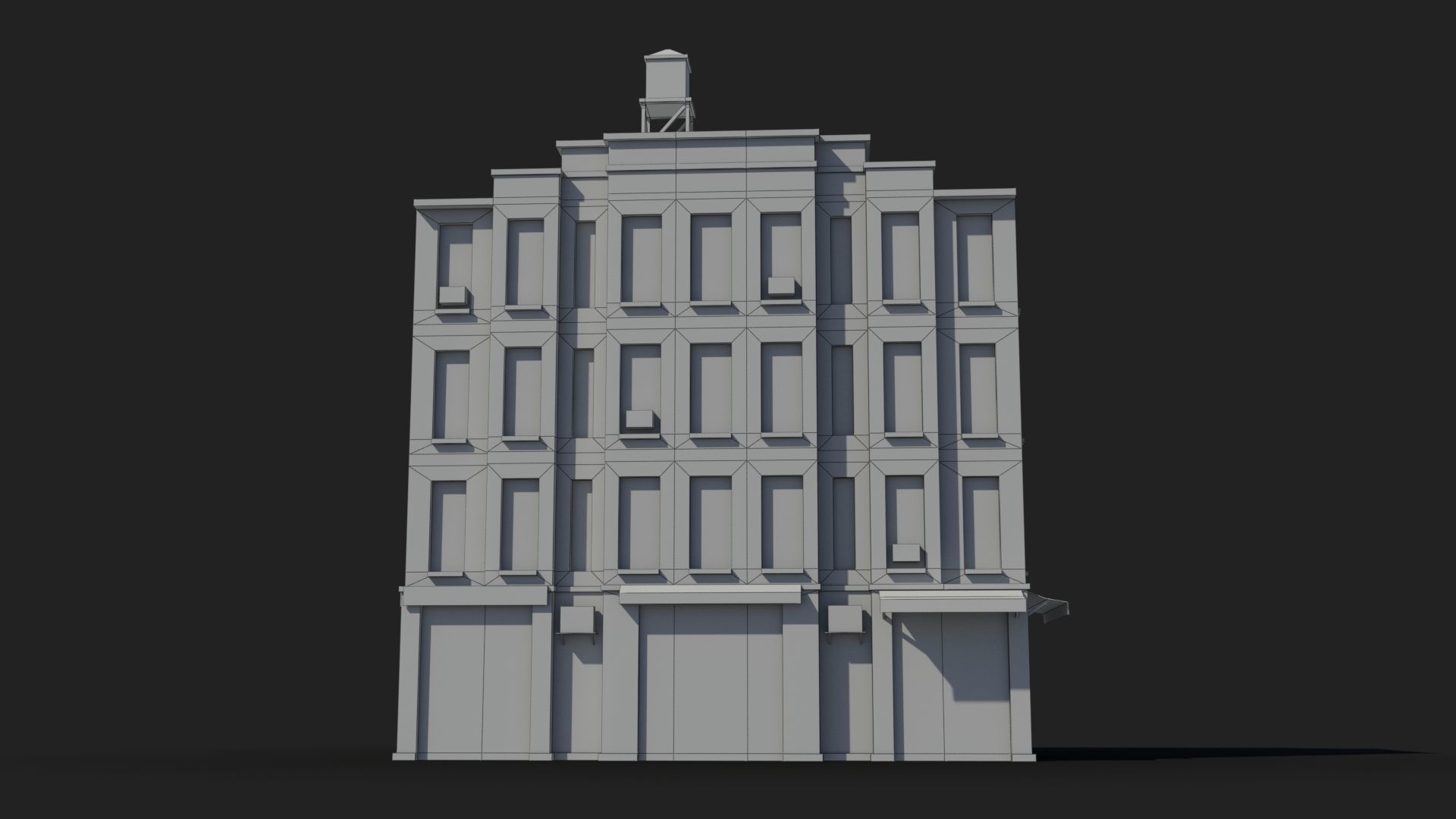 Apartment Building x6 Low-poly 3D model_7