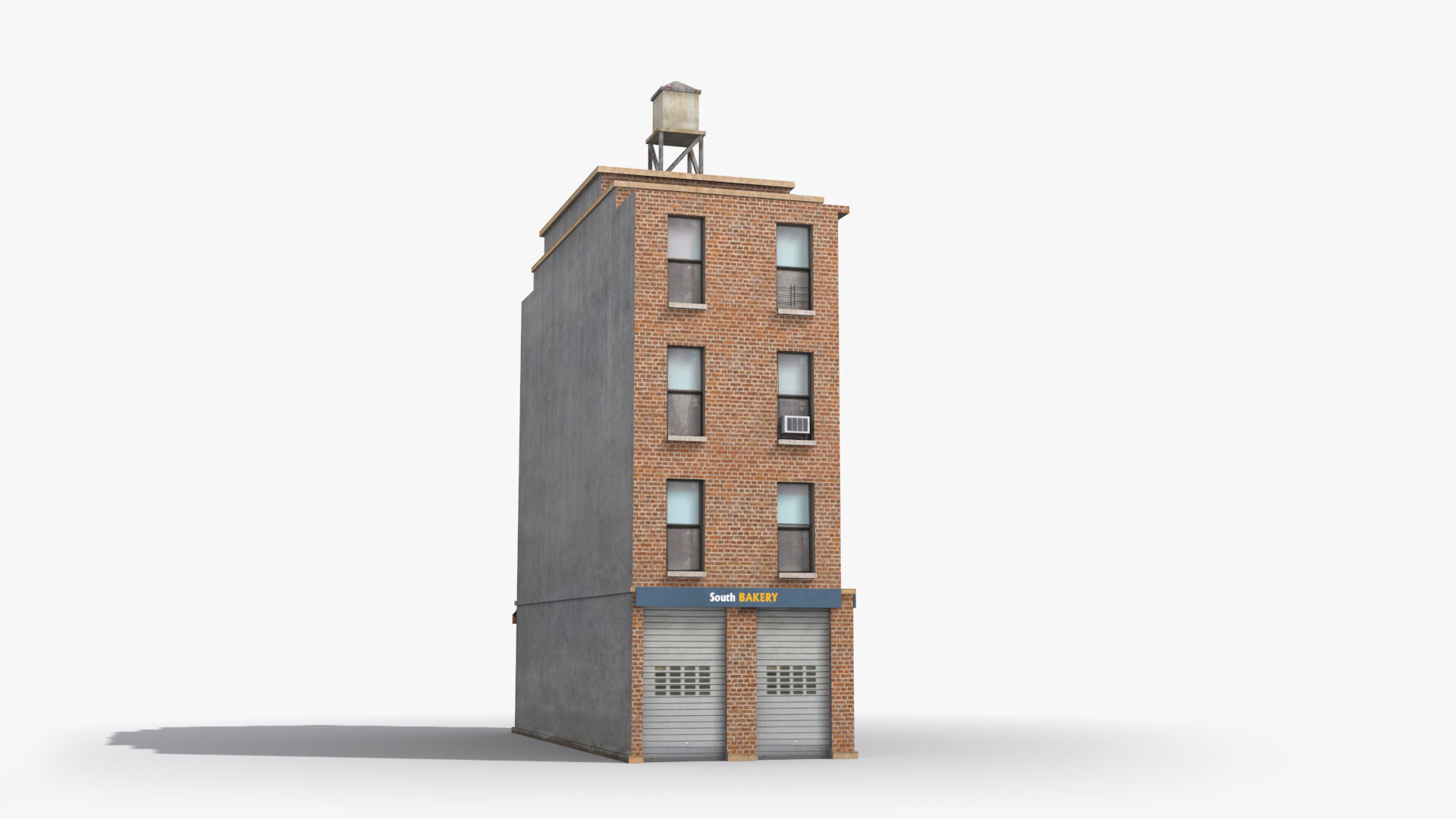 Apartment Building x6 Low-poly 3D model_5