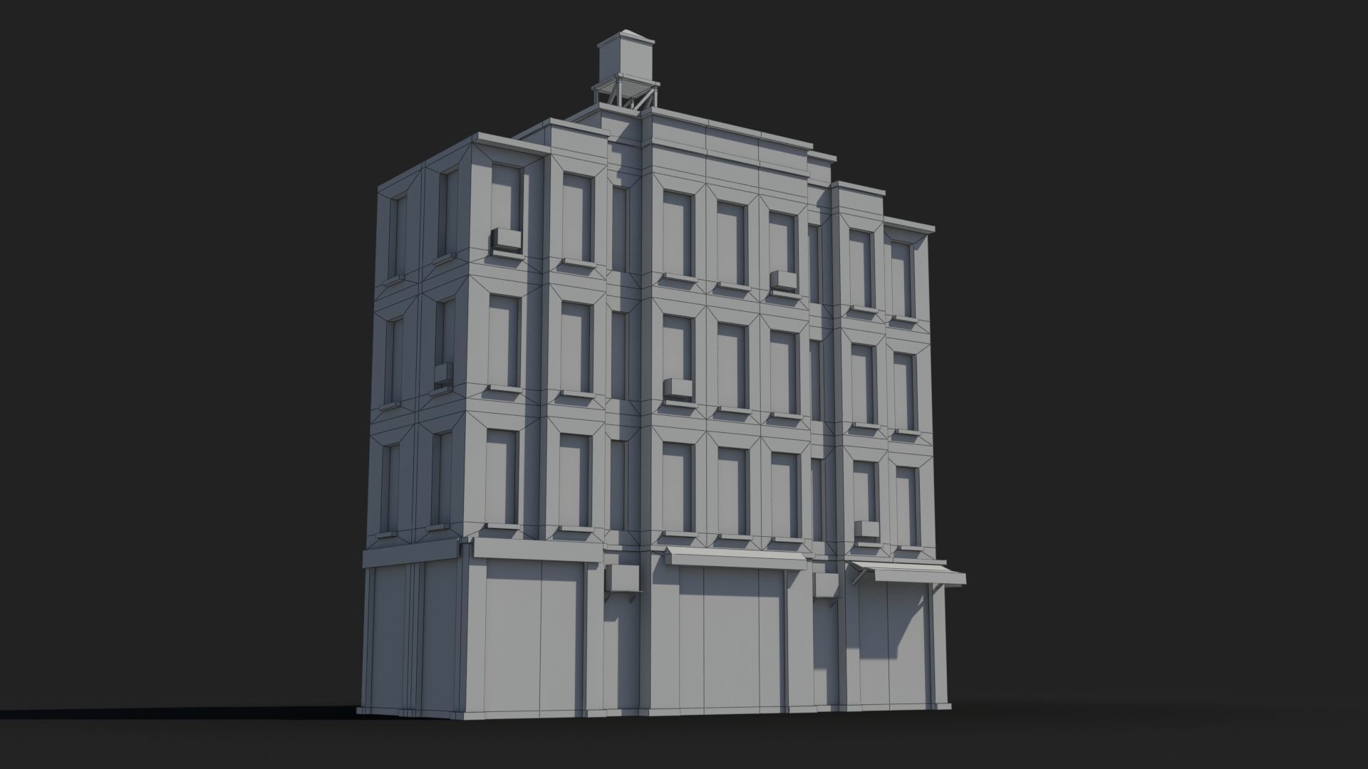 Apartment Building x6 Low-poly 3D model_8