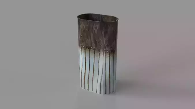 Reactive Stripe Oval Vase Sm Bronze