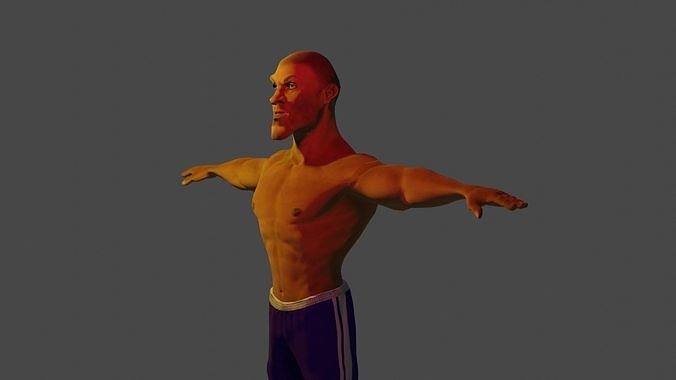 Black man stylised character fully rigged Low-poly 3D model